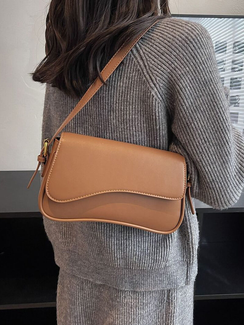 Sylvaine | Curved Flap Shoulder Bag