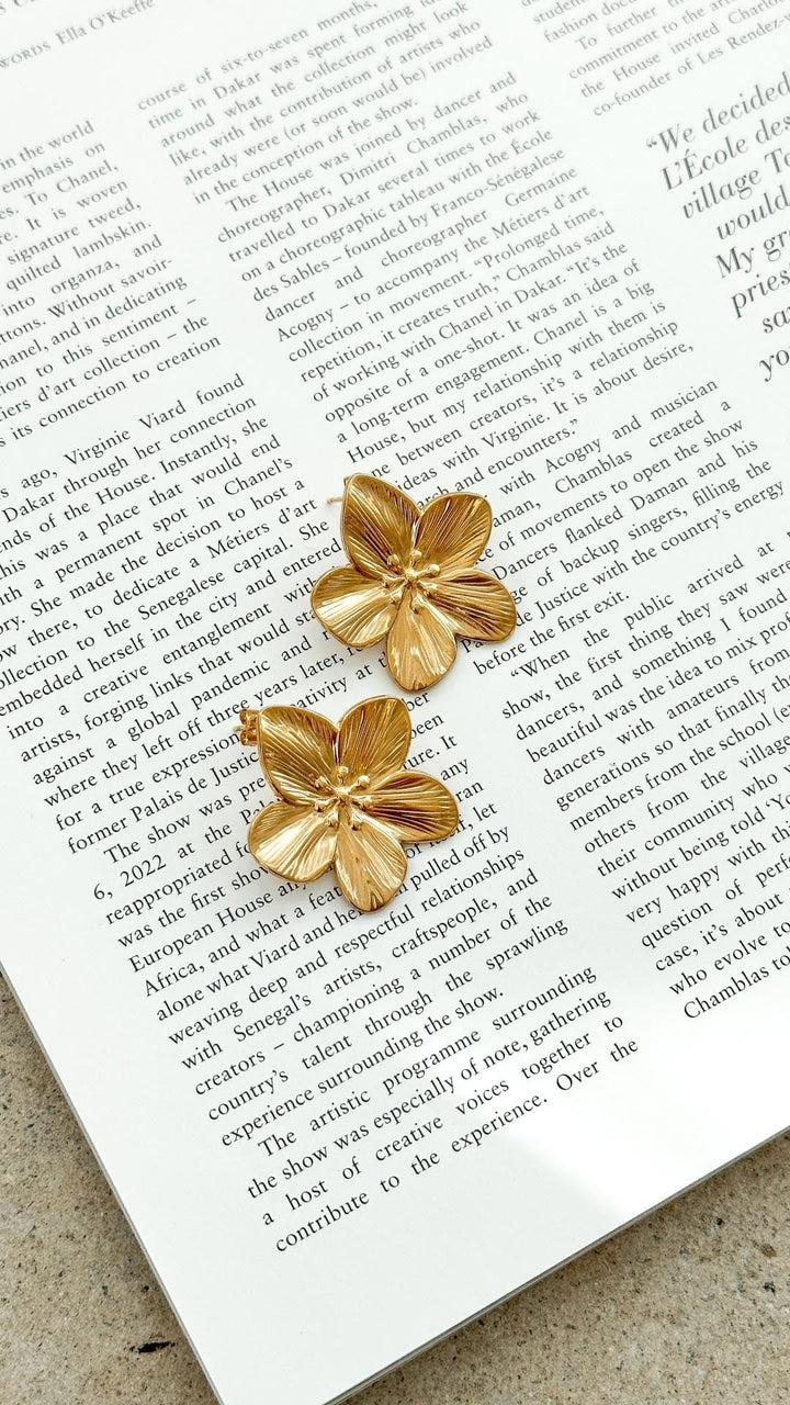 Eglantine | Delicate Floral Gold Earrings