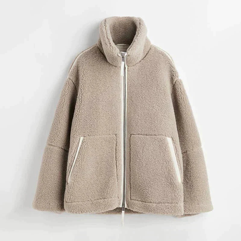 Viloria | Zip-Up Teddy Jacket