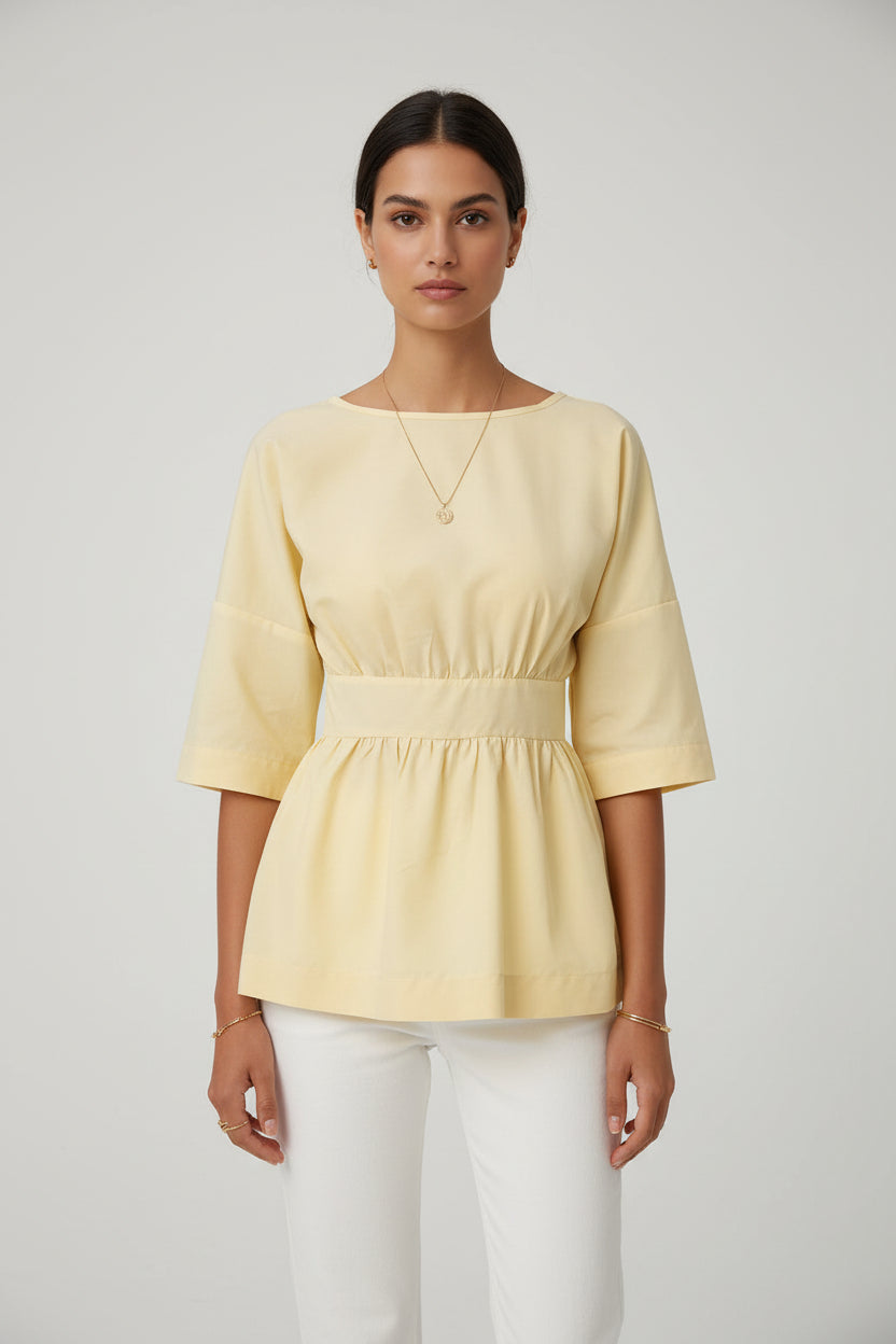 Women's French Style Lace-Up Backless Shirt Top