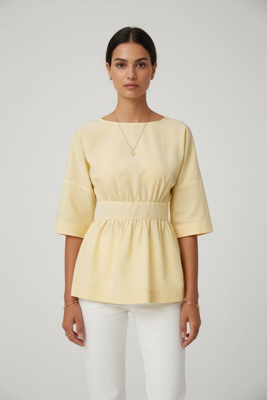 Women's French Style Lace-Up Backless Shirt Top