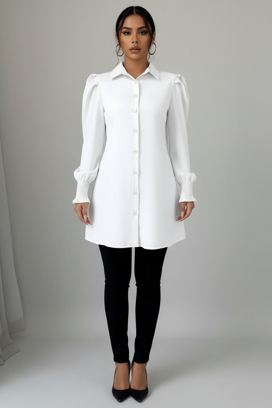 Full body front view white shirt