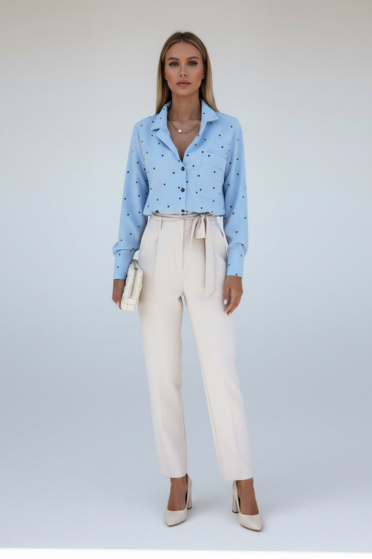 Women’s Slim Fit Polka Dot Button-Down Shirt