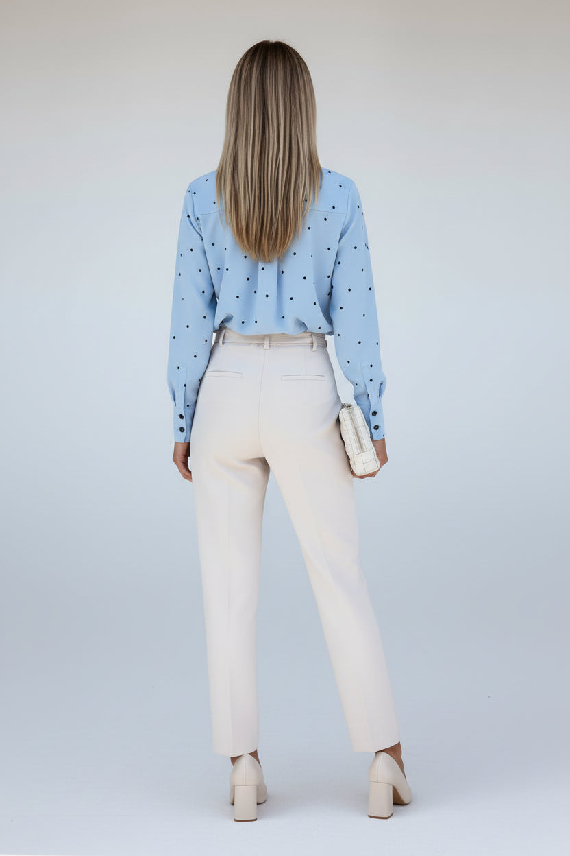 Women’s Slim Fit Polka Dot Button-Down Shirt