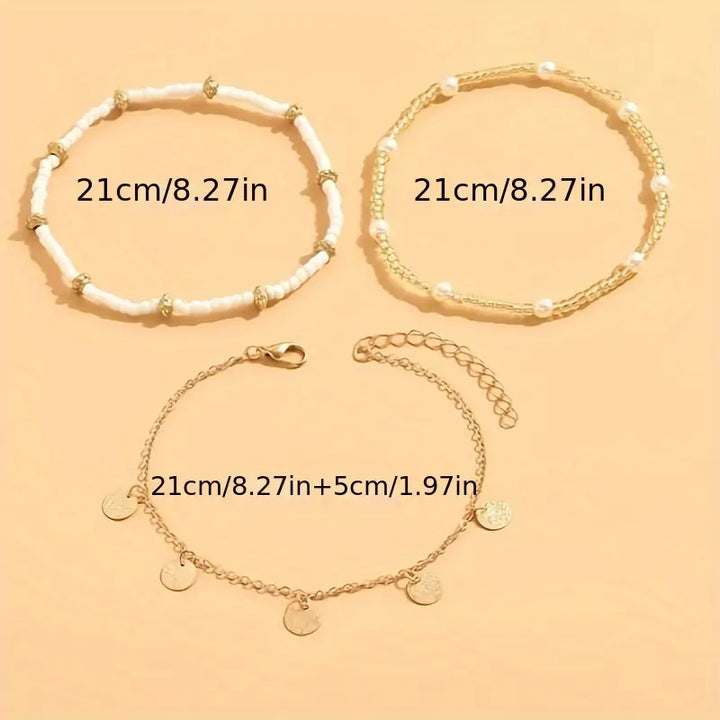 Keridwen | Pearl Accent Multi-Layer Anklet