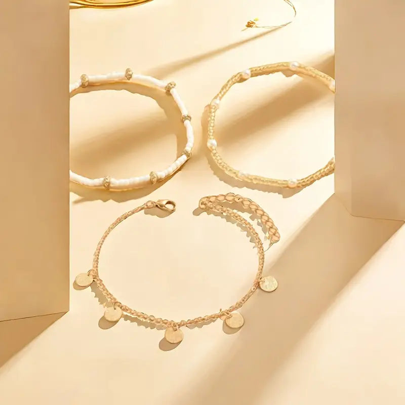 Keridwen | Pearl Accent Multi-Layer Anklet