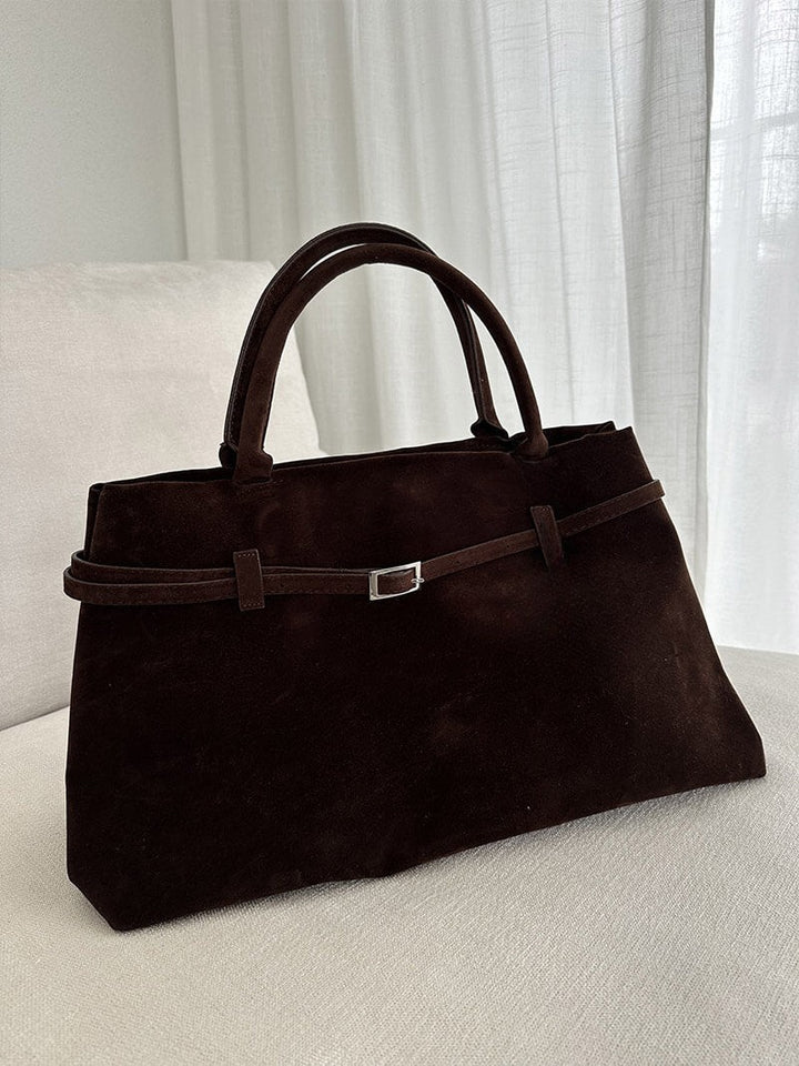 Aeronwen | Classic Suede Top-Handle Bag