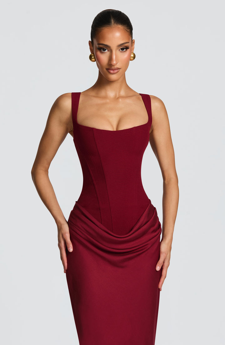 Beatrice Maxi Dress - Burgundy