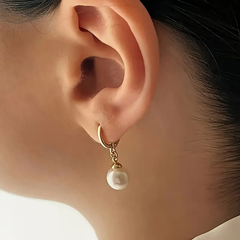 Leofwyn | Gold Pearl Drop Jewelry Set