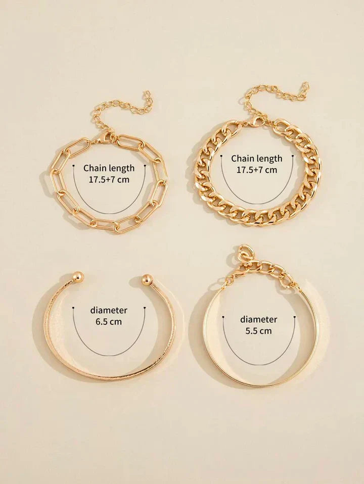 Lunara | Mixed Gold Bangle Bracelet