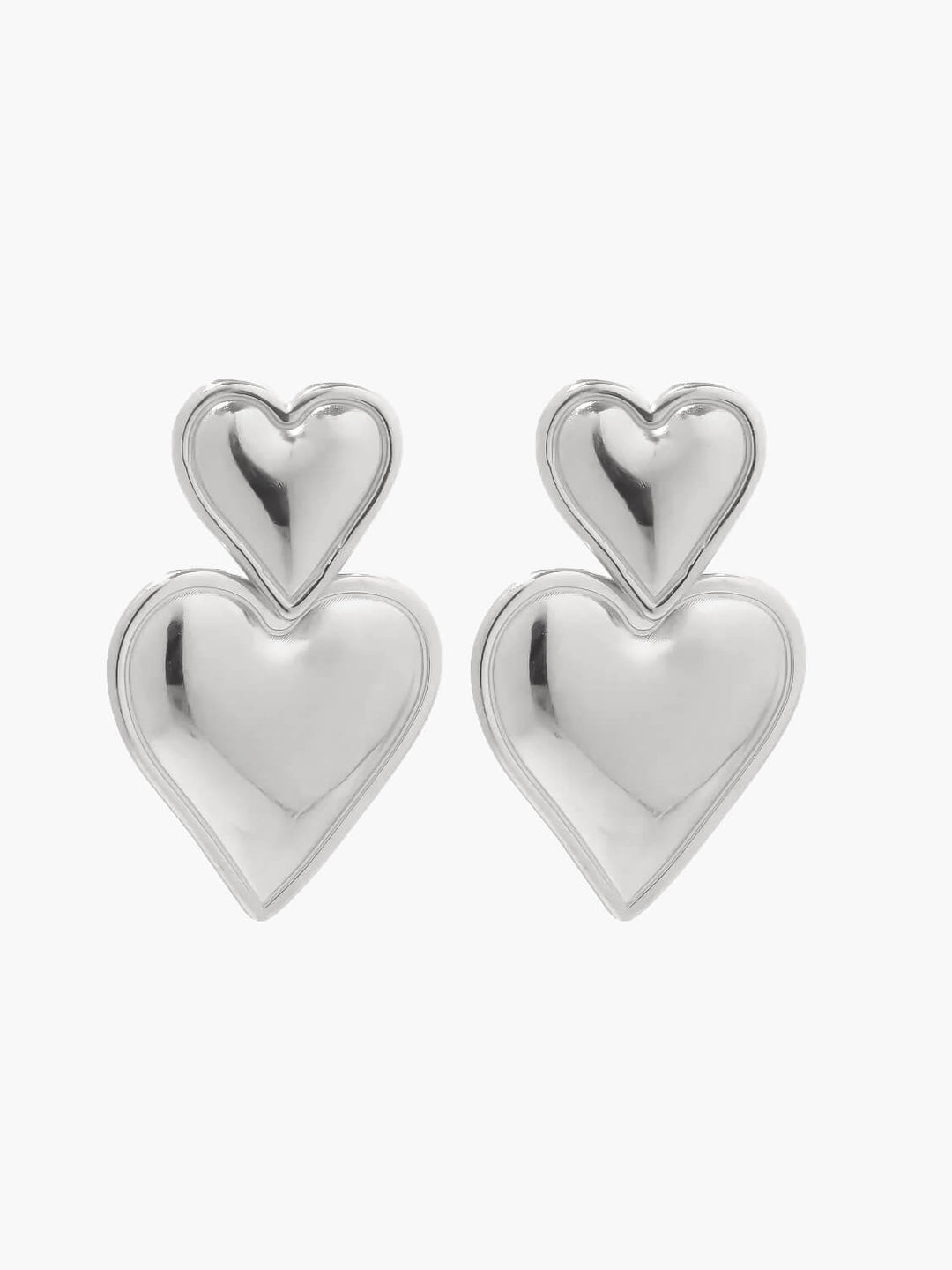 Trilby | Gold Double Heart Earrings