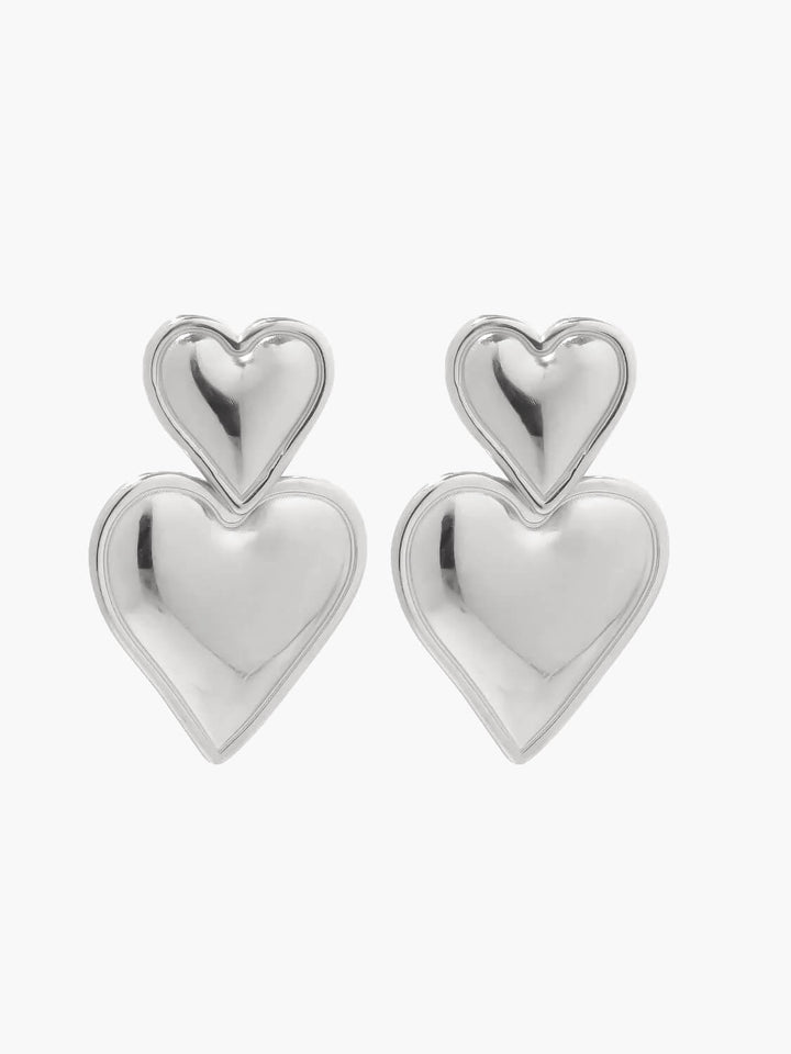 Trilby | Gold Double Heart Earrings