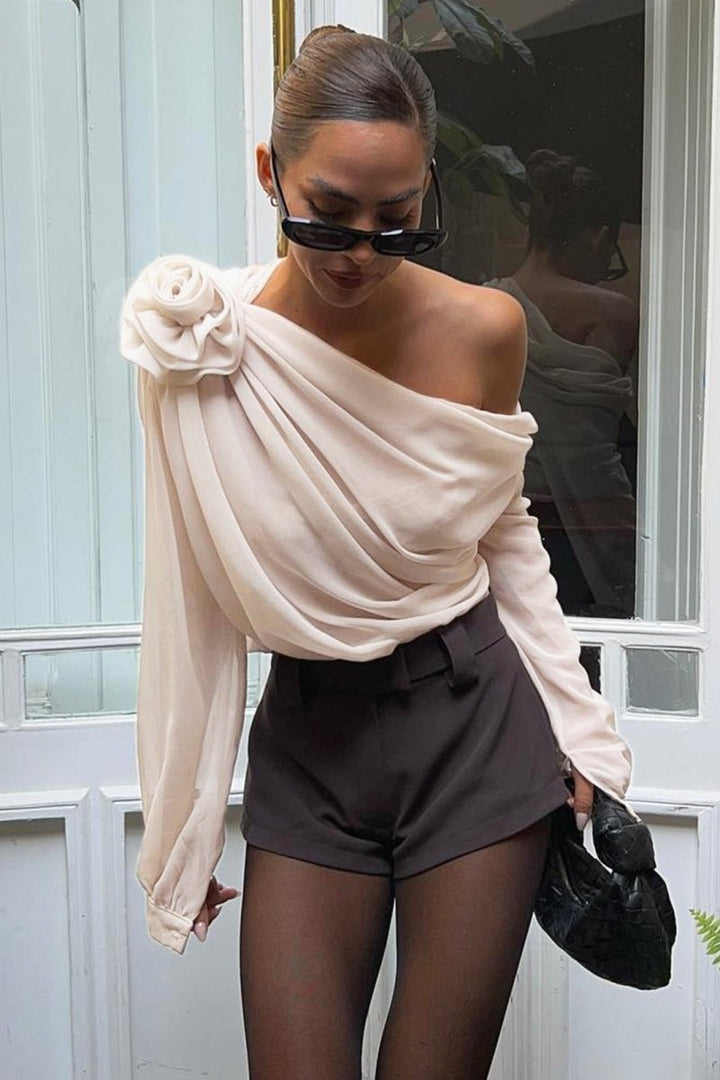 Gudrun | One-Shoulder Draped Top