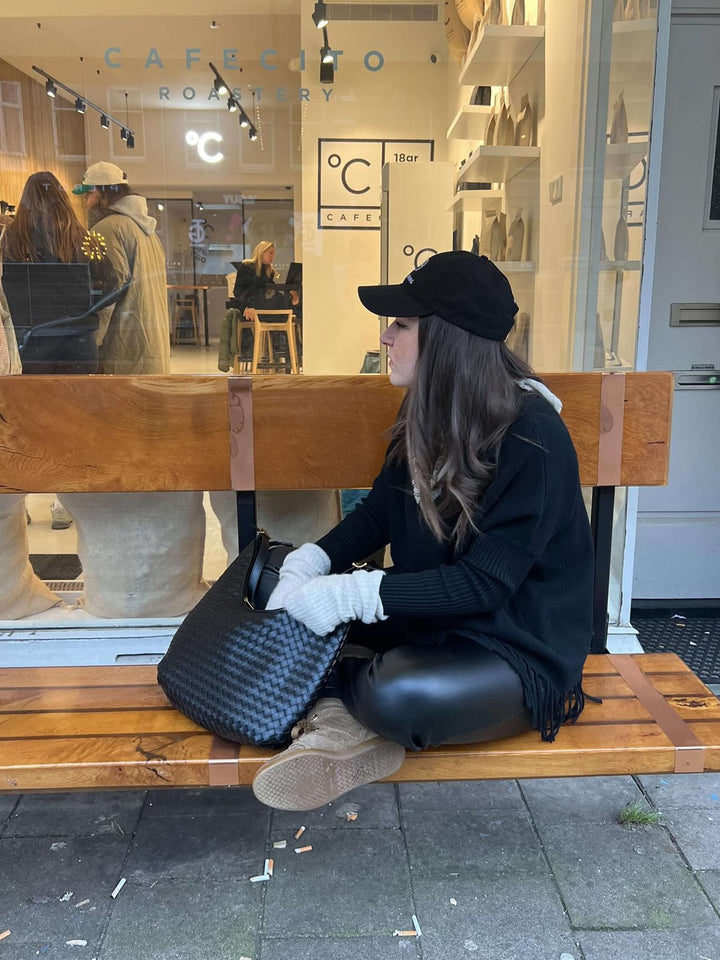 Araminta | Woven Leather Hobo Bag
