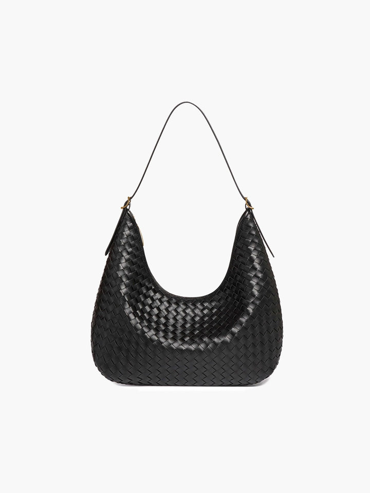 Araminta | Woven Leather Hobo Bag