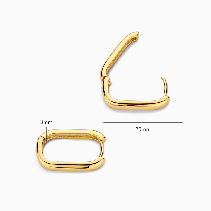 Joyanne | Modern Polished Gold Hoop Earrings