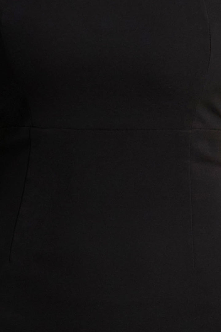 Retreat | Black Square-Neck Maxi Dress With Satin Puff-Sleeves