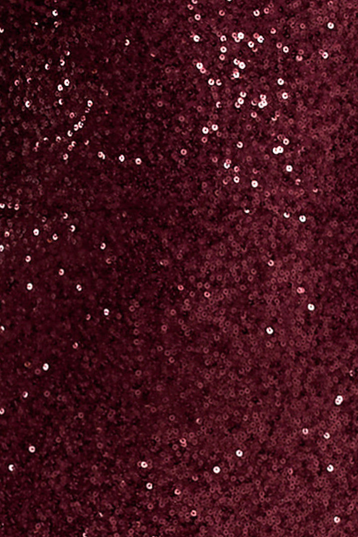 Kaelin | Berry Sequin Plunge-Neck Maxi Dress