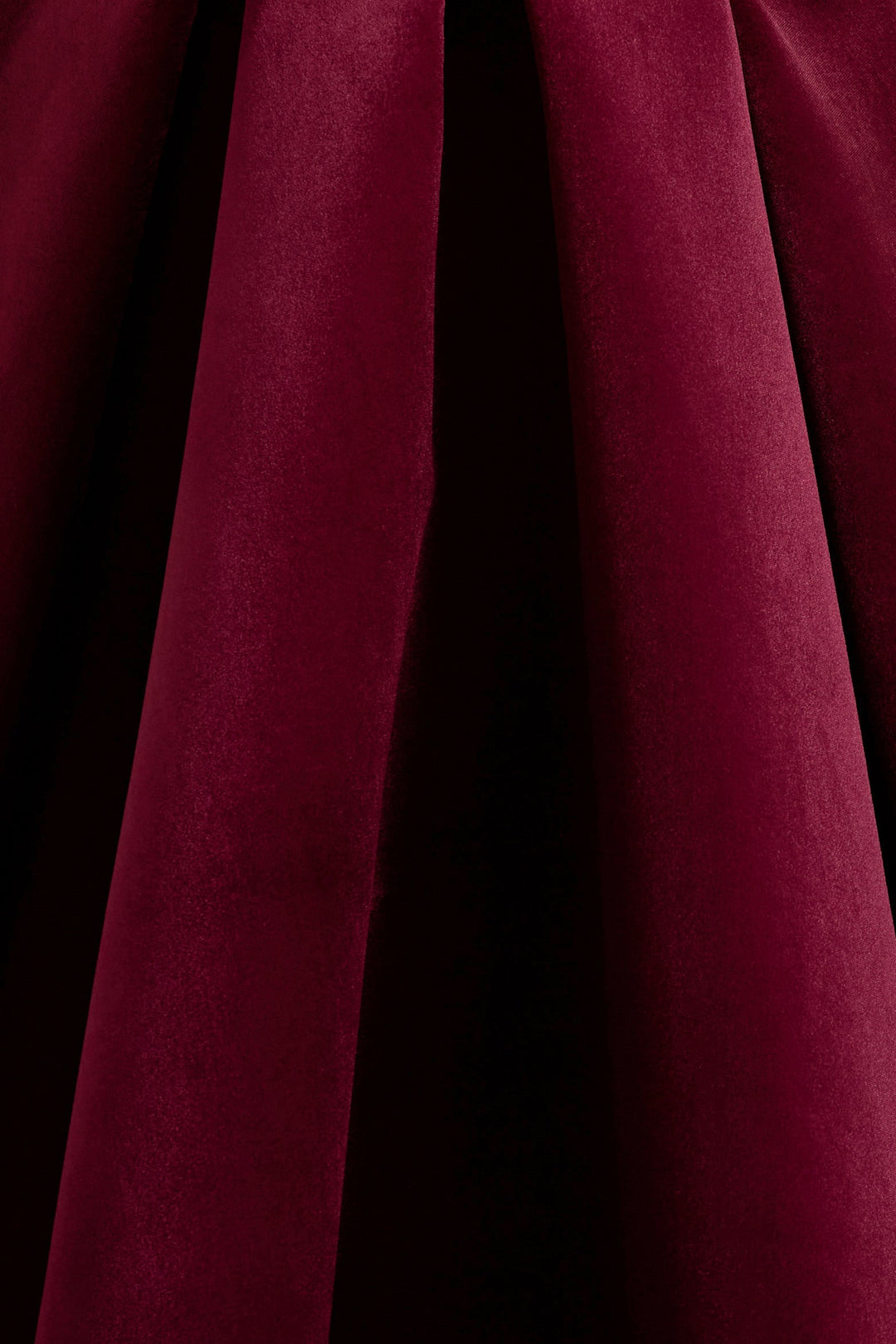 Francisca | Berry Velvet Strappy Volume-Hem Midi Dress