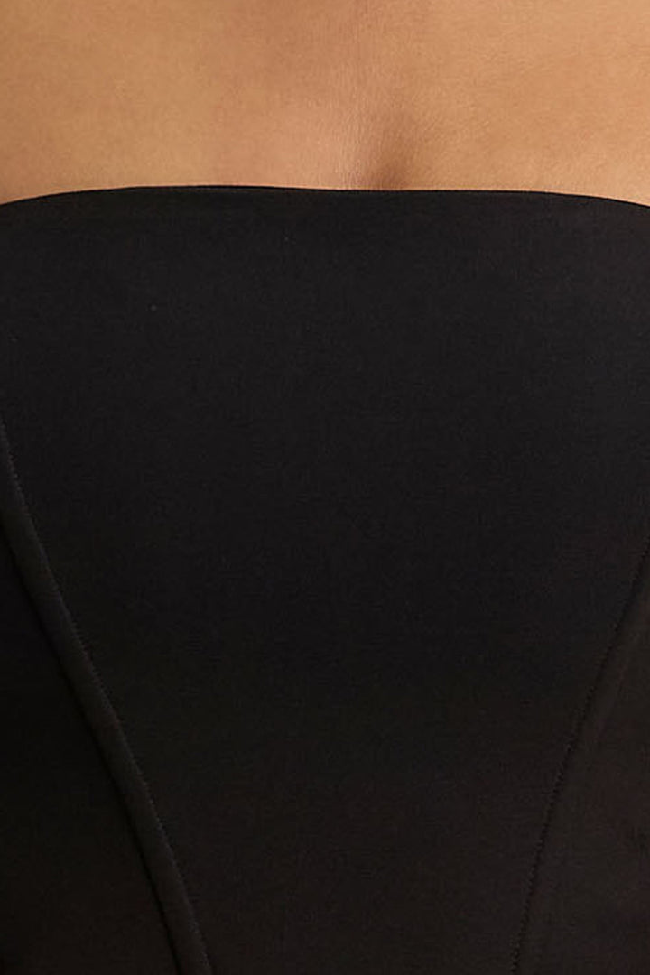 Panama | Black Bardot Jumpsuit With Cream Puff Sleeves