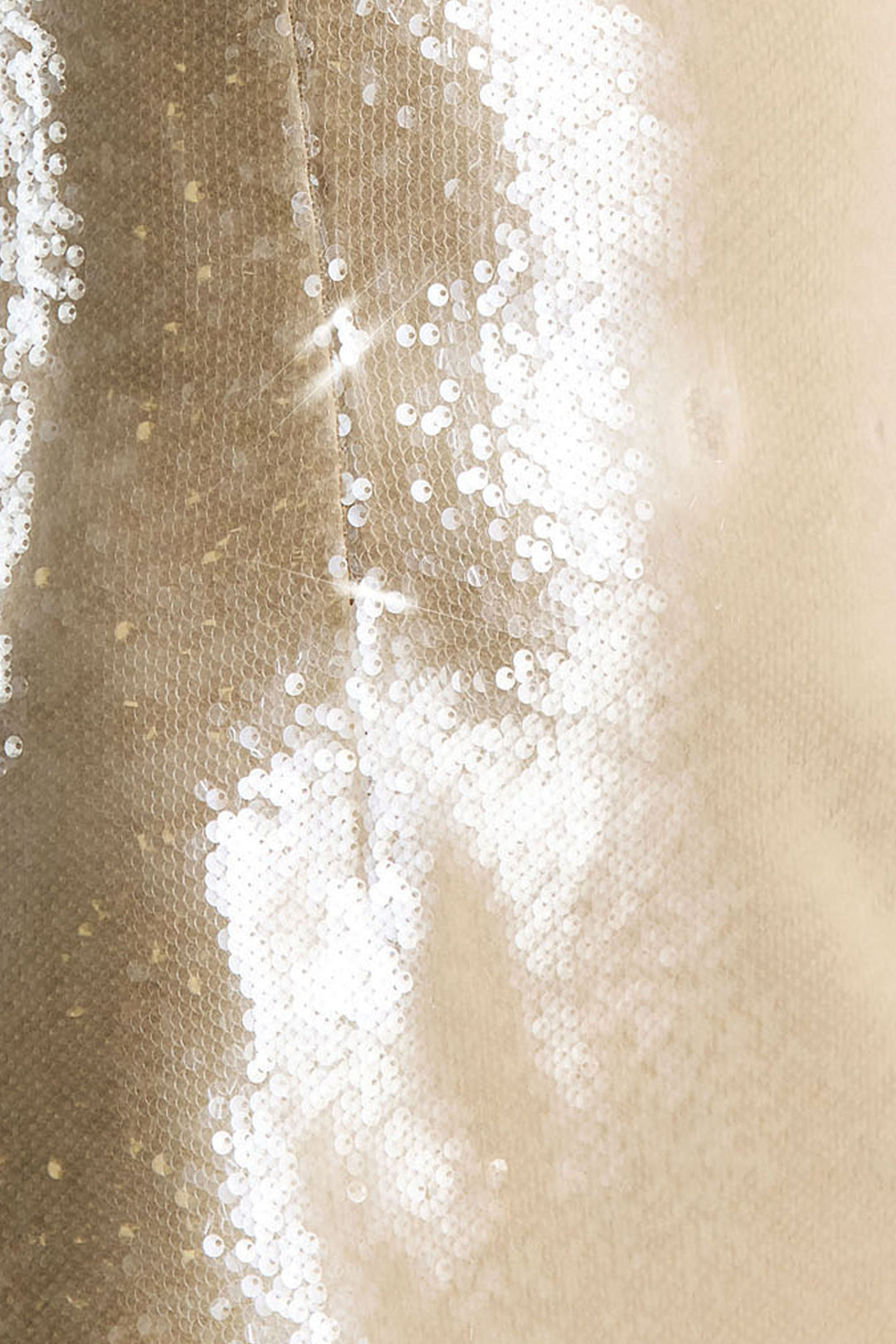 Casandra | Champagne Sequin Bandeau Mini Dress With Satin Trim