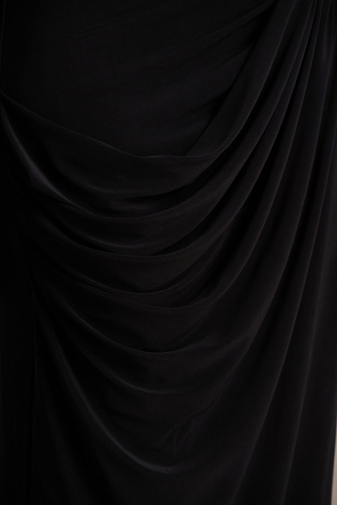 Avaline | Black Wrap Maxi Skirt With Ruched Detailing