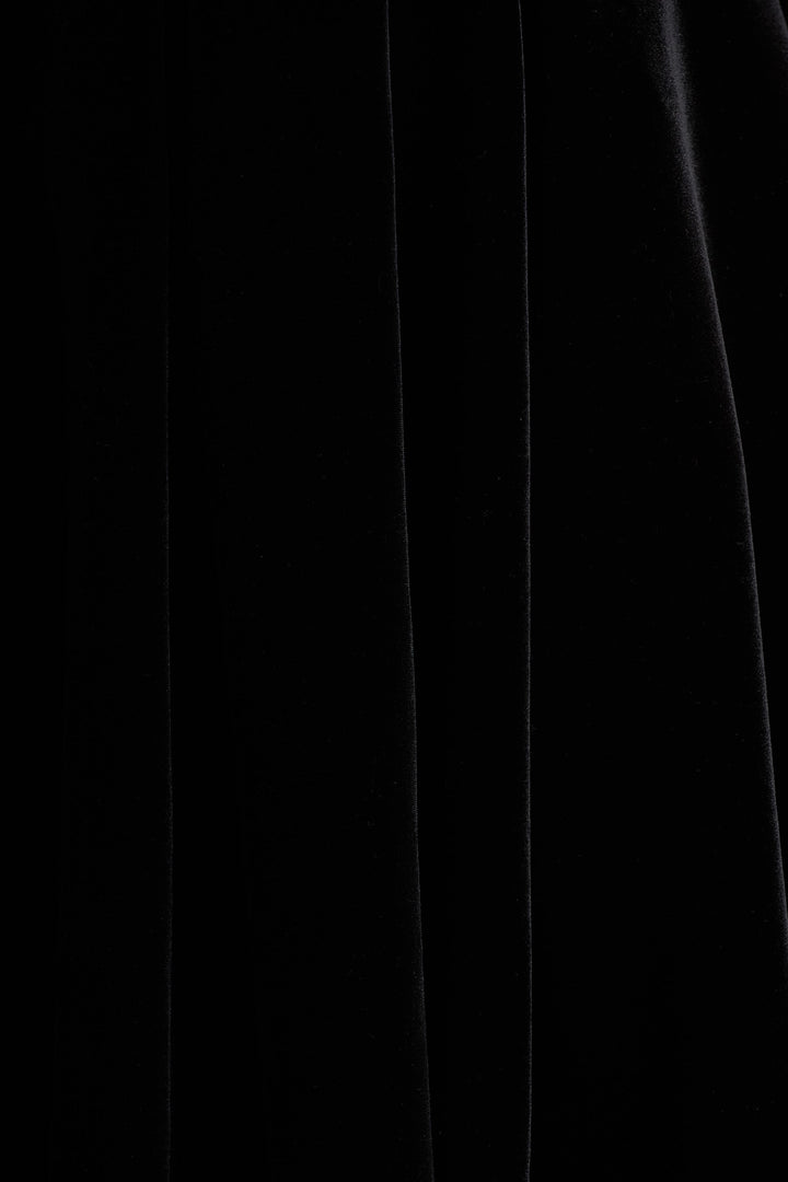 Mina | Black Velvet And Satin Bandeau Skater Mini Dress