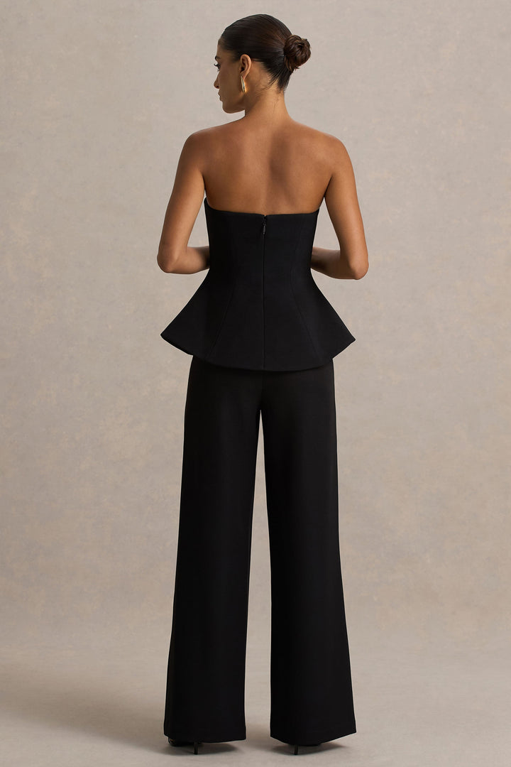 Silvia | Black Straight-Leg Trousers
