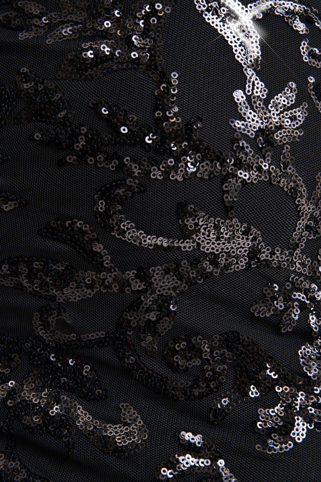 Stellar | Black Embellished Lace High-Neck Maxi Dress With Long Sleeves