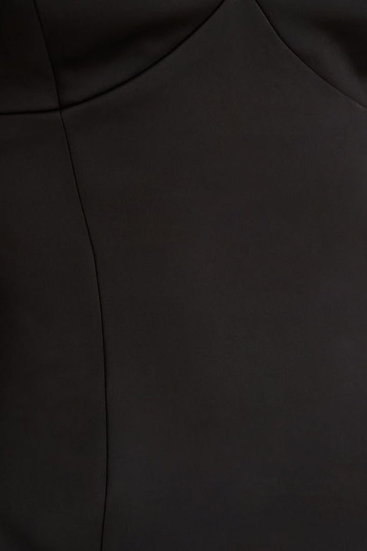 Elara | Black Satin Plunge-Neck Mini Dress