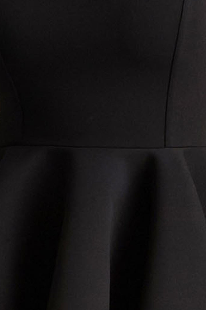 Malia | Black Sweetheart-Neck Skater Mini Dress