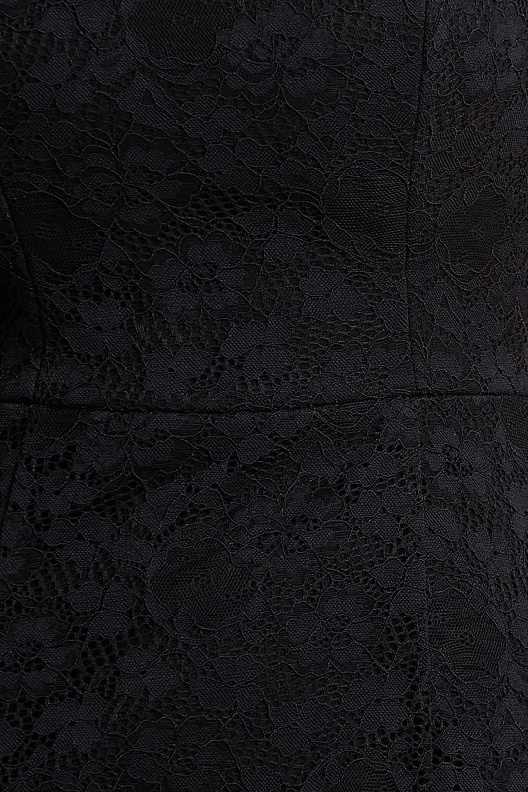 Alissa | Black Lace Square-Neck Midi Dress