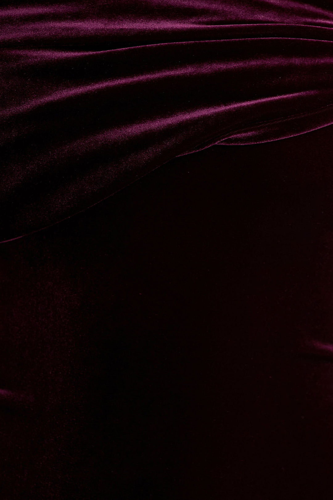 Billie | Burgundy Velvet Bardot-Neck Midi Dress With Twist-Sleeve